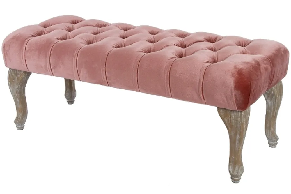 Casa Padrino panca in stile barocco rosa / marrone antico 100 x 40 x H. 42 cm - Mobili Barocco Sichere Zahlung