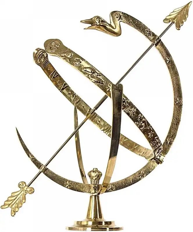 Zertifiziert Casa Padrino Art Nouveau Sundial Oro Ø 34 x H. 42 cm - Decorazione da Giardino di Lusso