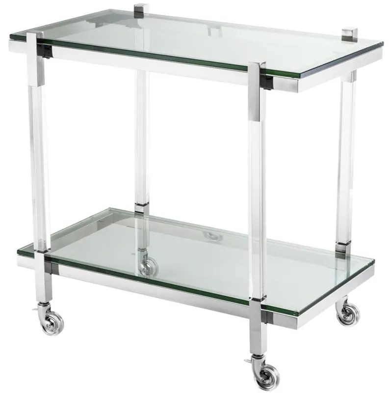 Nur Für Kurze Zeit Casa Padrino carrello di lusso argento 80 x 48 x H. 77,5 cm - Hotel Ristorante Gastronomia Accessori