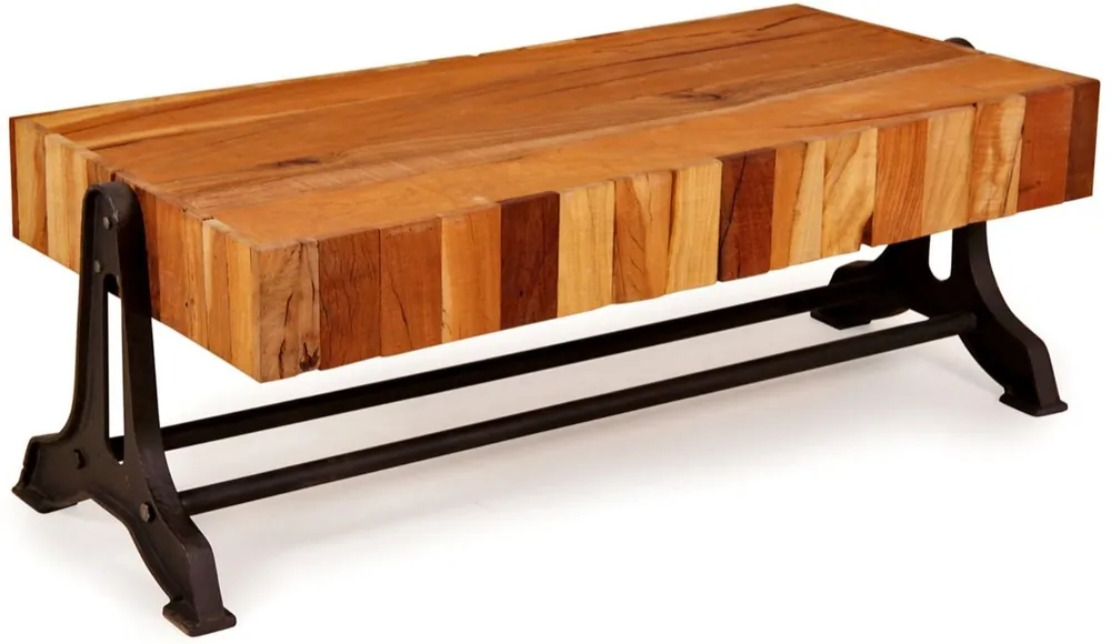 Abverkauf Casa Padrino tavolino stile country naturale / nero 120 x 60 x H. 46 cm - Mobili per Soggiorno