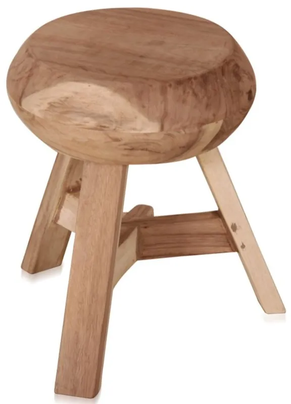 Schneller Versand Casa Padrino sgabello stile country naturale Ø 37 x H. 45 cm - Sgabello Rotondo