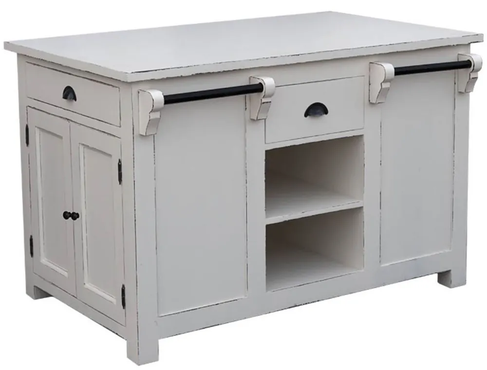 Casa Padrino Country Style Kitchen Island Bianco Antico 135 x 85 x H. 90 cm - Mobili da Cucina Shabby Chic Expressversand