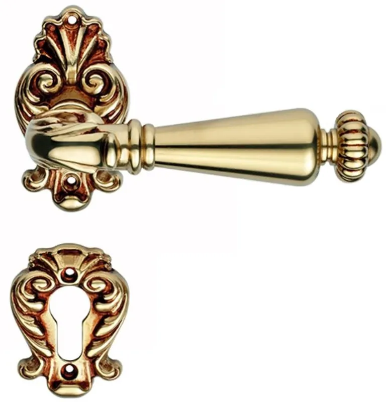 Casa Padrino set di maniglia per porte barocco oro francese 14 x H. 8,2 cm - Mobili Barocco Top-Preis