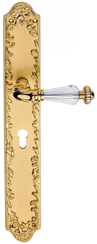 Casa Padrino set maniglia per porta di lusso in stile barocco con cristallo Swarovski oro 14,3 x H 40,6 cm - Prima Qualità Bestseller