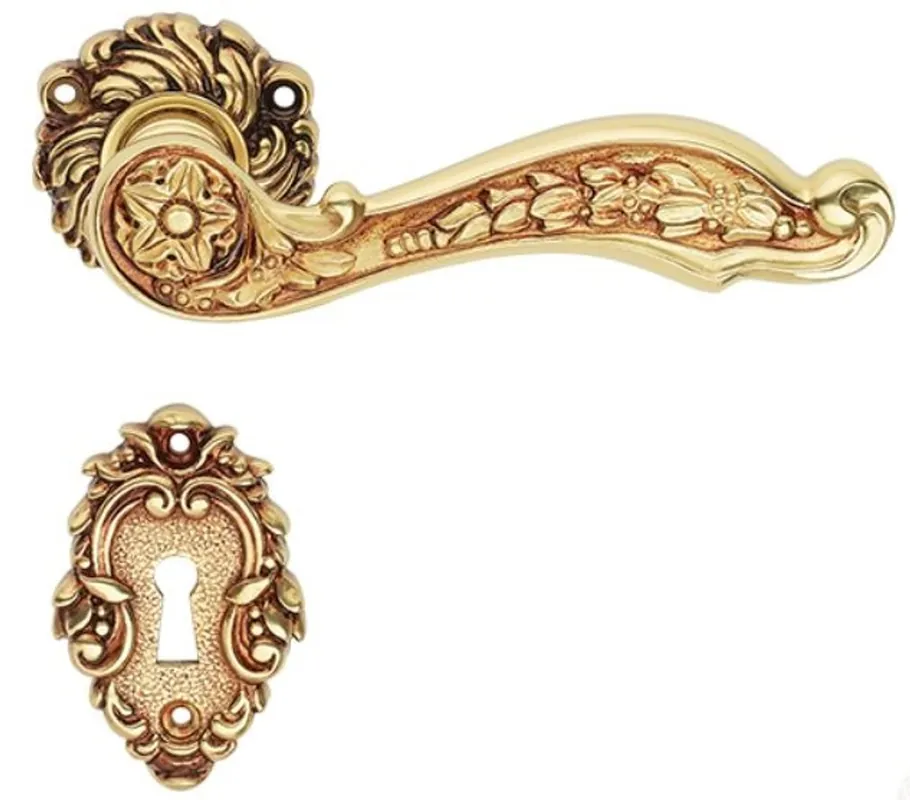 Direkt Vom Hersteller Casa Padrino set maniglia per porta in stile Art Nouveau oro francese 15,4 x H. 5,4 cm - Accessori Barocco e Art Nouveau