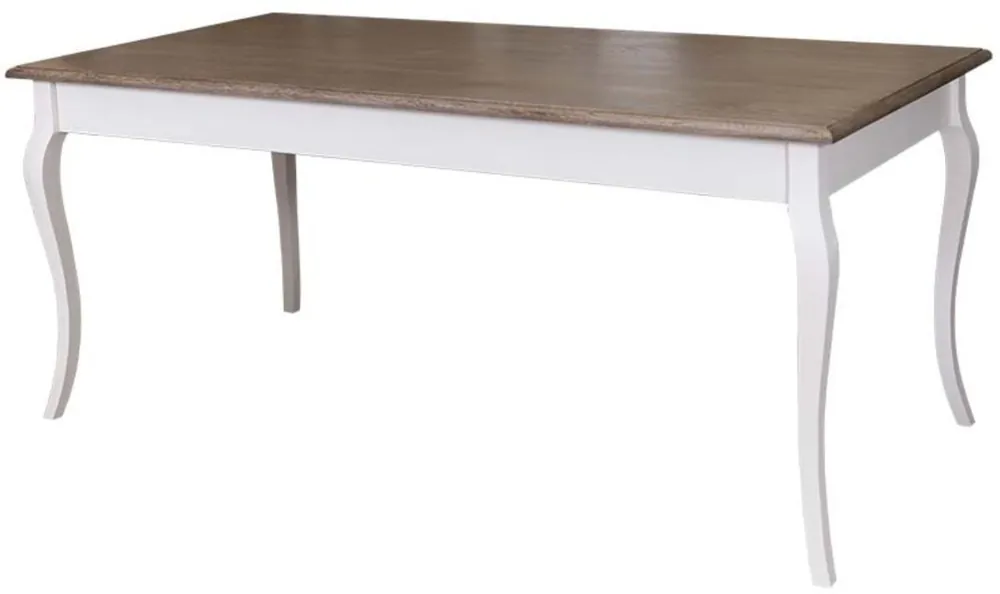 Ausverkauf Casa Padrino tavolo da cucina stile country bianco / marrone - Varie Dimensioni - Tavolo da Pranzo con Gambe Curve