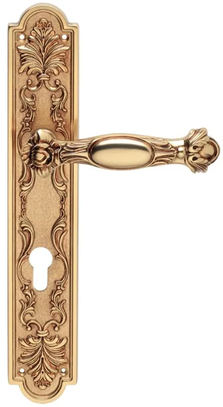 Casa Padrino set di maniglia per porta barocco oro francese 15,3 x H. 30 cm - Set di Maniglia per Porta Stile Barocco Must-Have