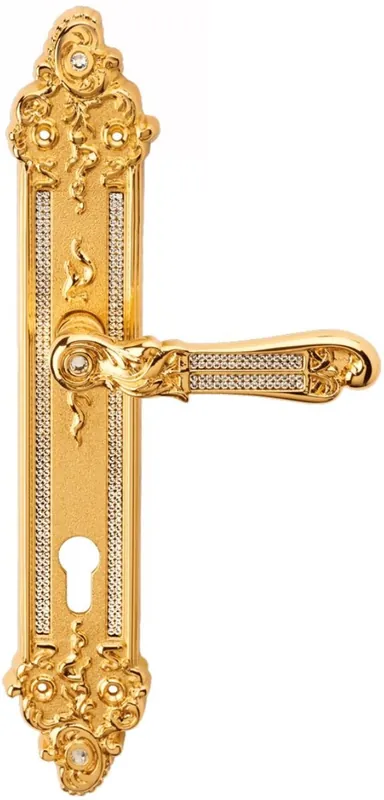 Preisreduziert Casa Padrino Set Maniglie di Lusso Barocco con Cristallo Swarovski 14,5 x H. 32,5 cm - Mobili Barocchi