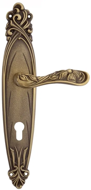 Bestpreis Casa Padrino set di maniglia per porta barocco ottone patinato 14 x H. 33,5 cm - Maniglie per Porte Stile Barocco