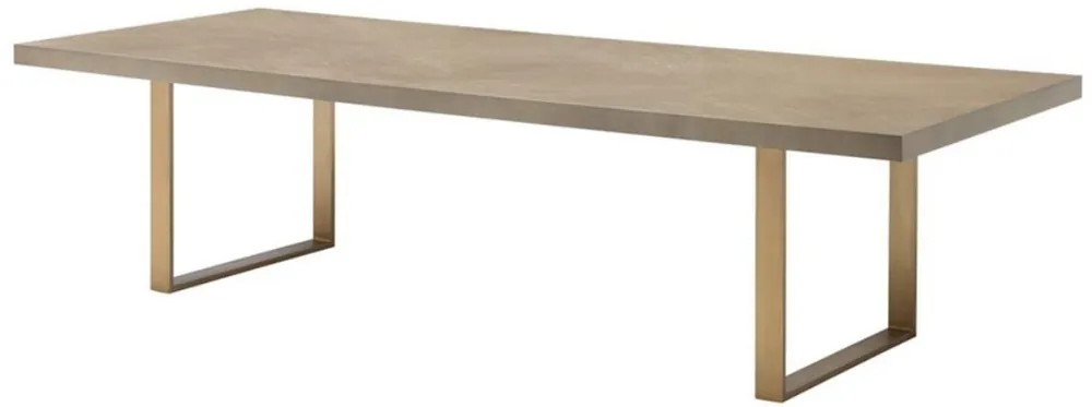 Casa Padrino tavolo da pranzo marrone / ottone 300 x 115 x H. 75 cm - Mobili da Cucina di Lusso Finale Aktion