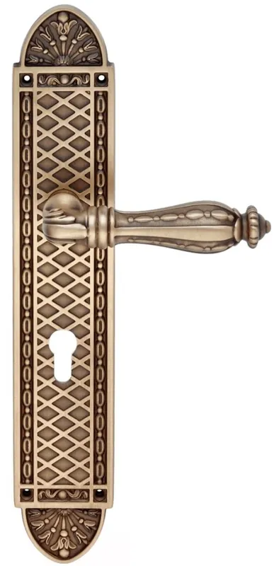 Casa Padrino set di maniglia per porta barocco ottone patinato 15,5 x H. 35 cm - Mobili in Stile Barocco Neu