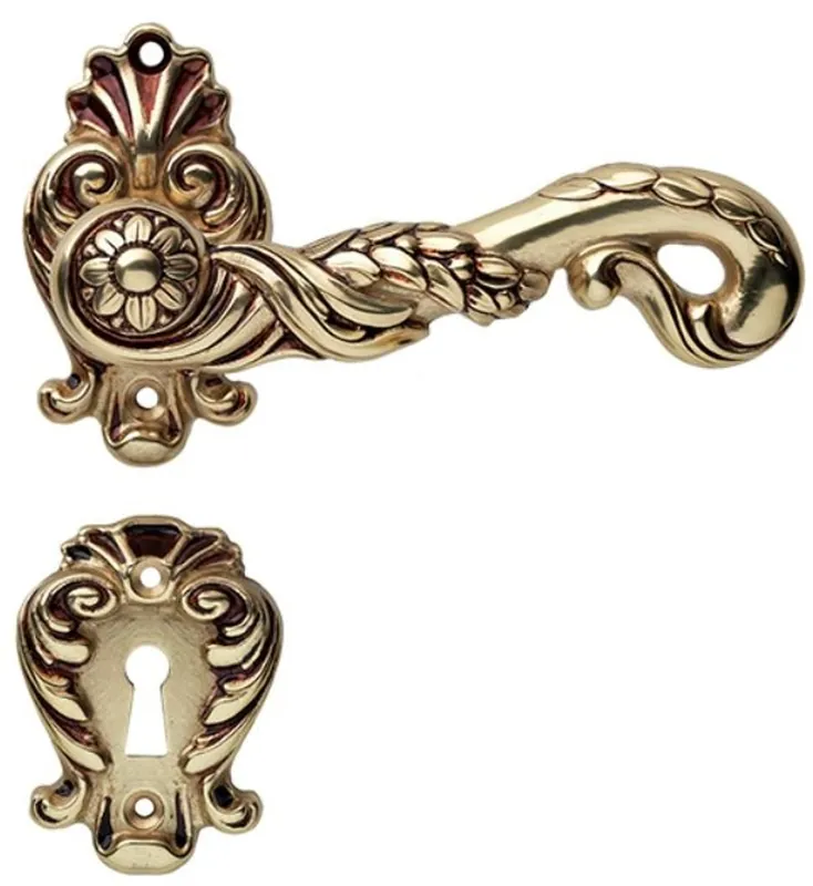 Casa Padrino set di maniglia per porta barocco oro francese 14 x H. 8,2 cm - Accessori Decorativi in Stile Barocco Neuheit