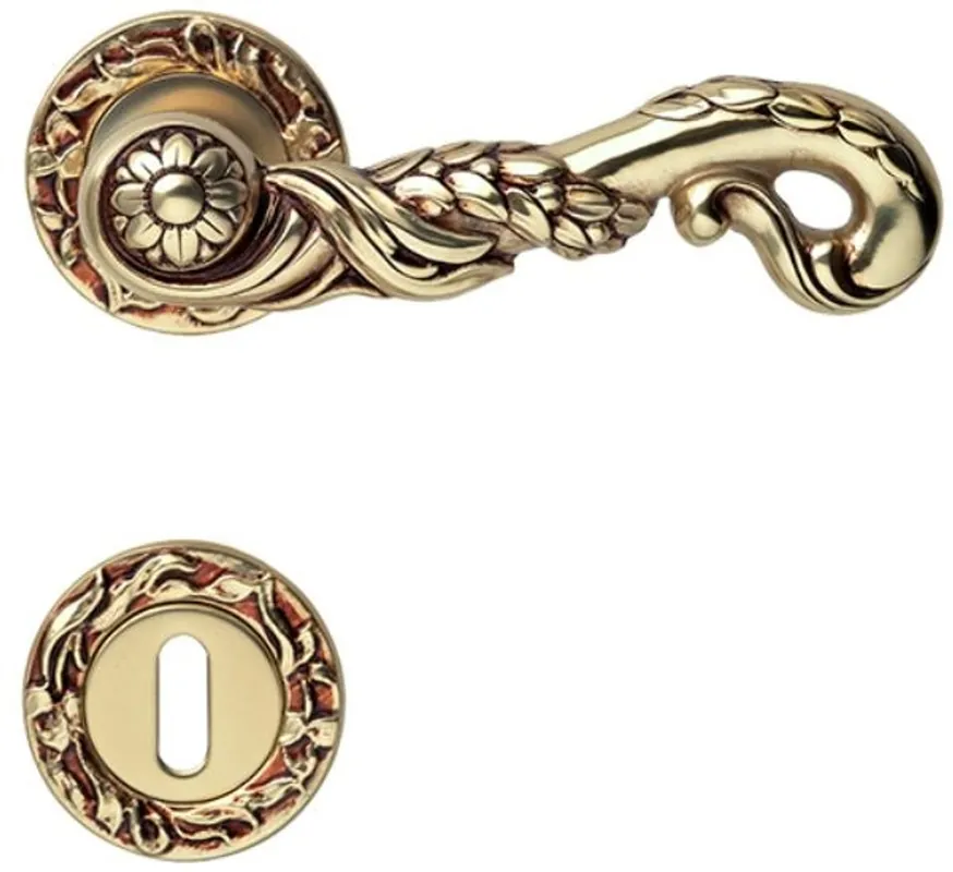 Highlight Casa Padrino set di maniglia per porta barocco oro francese 14 x H. 5,3 cm - Accessori Decorativi in Stile Barocco