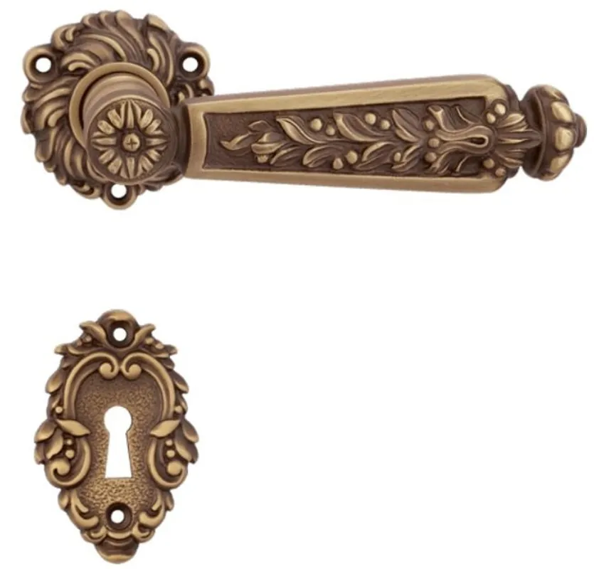 Aktuell Casa Padrino set di maniglia per porta barocco ottone patinato 14 x H. 5 cm - Mobili in Stile Barocco