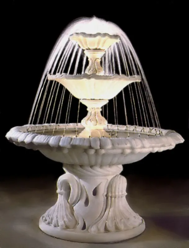 Echt Casa Padrino fontana / fontana da giardino barocco Ø 145 x H. 180 cm - Decorazioni da Giardino di Lusso