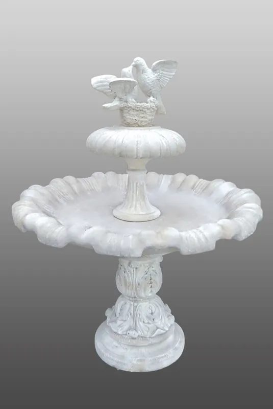 Neu Casa Padrino fontana in stile Art Nouveau con piccioni Ø 130 x H. 155 cm - Fontana da giardino in stile barocco e Art Nouveau