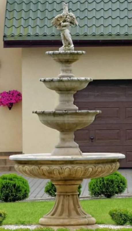 Zertifiziert Casa Padrino fontana / fontana da giardino barocco Ø 150 x H. 300 cm - Magnifica Fontana in Stile Barocco