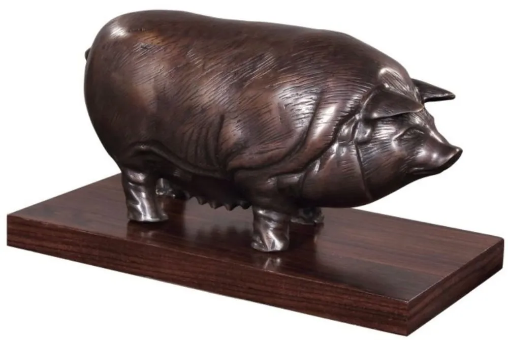 Billig Casa Padrino figura di lusso in bronzo su base in legno bronzo / testa di moro 35 x 17 x H. 19 cm - Figura Deco