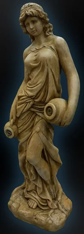 Casa Padrino Art Nouveau Gargoyle Donna con 2 Brocche Ø 26 x H. 80 cm - Arredo Giardino Barocco e Art Nouveau Direkt Vom Hersteller
