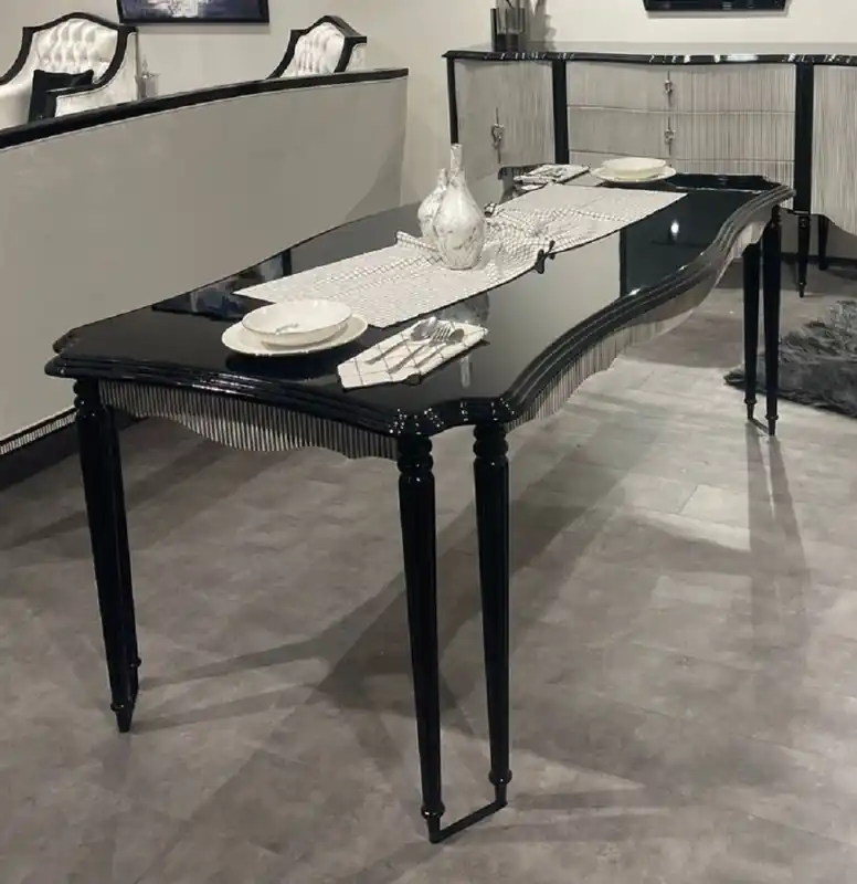 Casa Padrino tavolo da pranzo barocco di lusso con 8 gambe del tavolo nero / grigio - Magnifico tavolo da cucina in stile barocco - Mobili sala da pranzo barocco di lusso - Arredamento barocco Top-Angebot