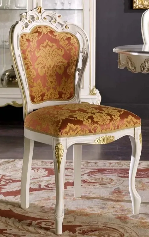 Jetzt Bestellen Casa Padrino sedia da pranzo barocco di lusso bordeaux rosso / bianco / oro - Magnifica sedia in legno massello in stile barocco con motivo - Mobili per sala da pranzo barocco - Fatto in Italia