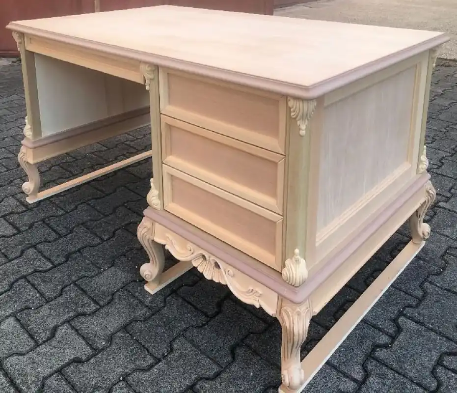 Casa Padrino scrivania barocco di lusso con 4 cassetti bianco / oro - Magnifico tavolo da ufficio in legno massello fatto a mano - Mobili per ufficio barocco - Fatto in Italia Sonderangebot