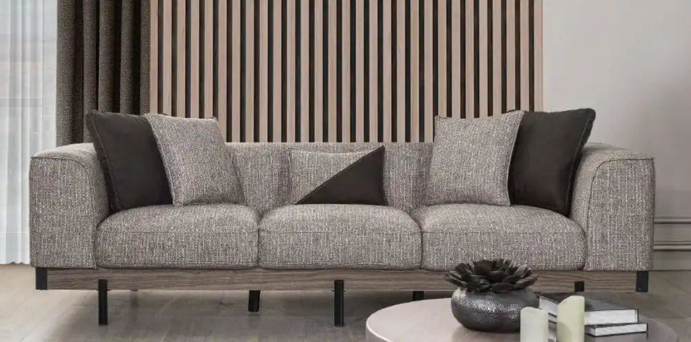 Letzte Chance Casa Padrino divano a 4 posti di lusso grigio / marrone / nero 270 x 96 x A. 75 cm - Divano da soggiorno - Divano hotel - Mobili da soggiorno - Mobili hotel - Mobili di lusso - Arredi di lusso