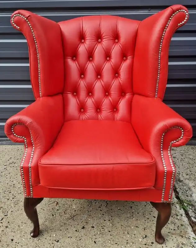 Heißes Angebot Casa Padrino poltrona Chesterfield di lusso rosso / marrone scuro 98 x 90 x A. 110 cm - Poltrona soggiorno Chesterfield in vera pelle - Mobili per Soggiorno Chesterfield di Lusso in Pelle