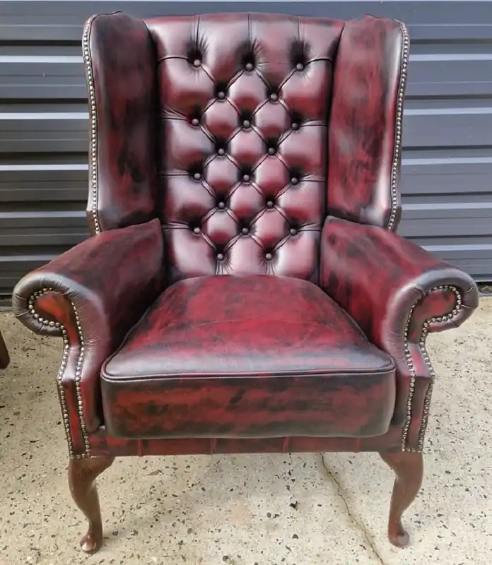 Casa Padrino poltrona Chesterfield di lusso rosso vino / nero / marrone scuro 80 x 80 x A. 110 cm - Poltrona soggiorno Chesterfield in vera pelle - Mobili per Soggiorno Chesterfield di Lusso Kracherpreis