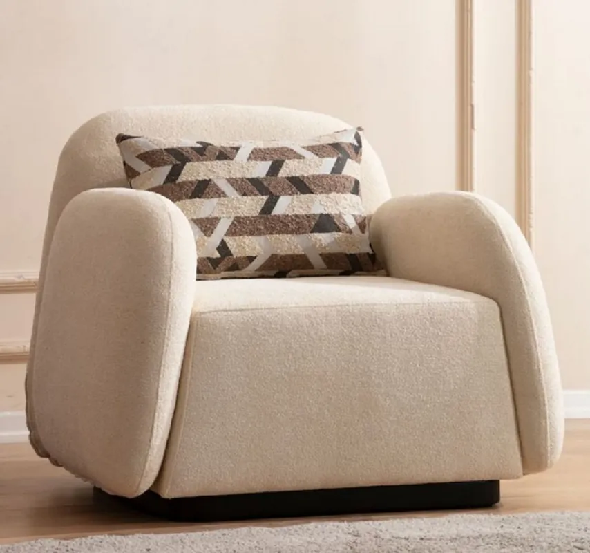 Jetzt Kaufen Casa Padrino poltrona di lusso crema / nero 82 x 60 x A. 77 cm - Poltrona da soggiorno - Mobili da soggiorno - Mobili di lusso - Arredi da soggiorno - Arredi di lusso - Di lusso mobili