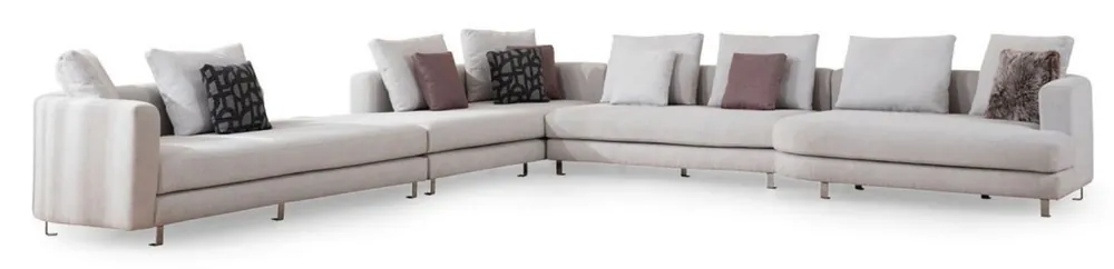 Casa Padrino divano angolare di lusso grigio / argento 424 x 430 x A. 90 cm - Divano da soggiorno - Mobile da soggiorno - Mobile di lusso - Arredamento soggiorno di lusso Jetzt Bestellen