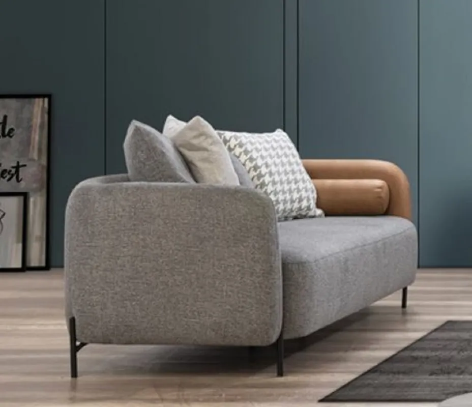 Casa Padrino divano di lusso grigio / marrone / nero 255 x 90 x A. 70 cm - Divano soggiorno - Mobili soggiorno - Mobili di lusso - Arredamento di lusso Top-Preis