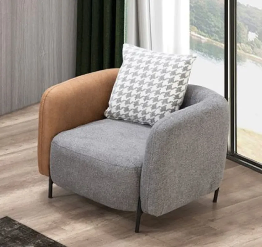 Casa Padrino poltrona di lusso grigio / marrone / nero 80 x 90 x A. 70 cm - Poltrona da soggiorno - Mobili da soggiorno - Mobili di lusso - Arredi da soggiorno - Arredi di lusso - Di lusso mobili Bestseller