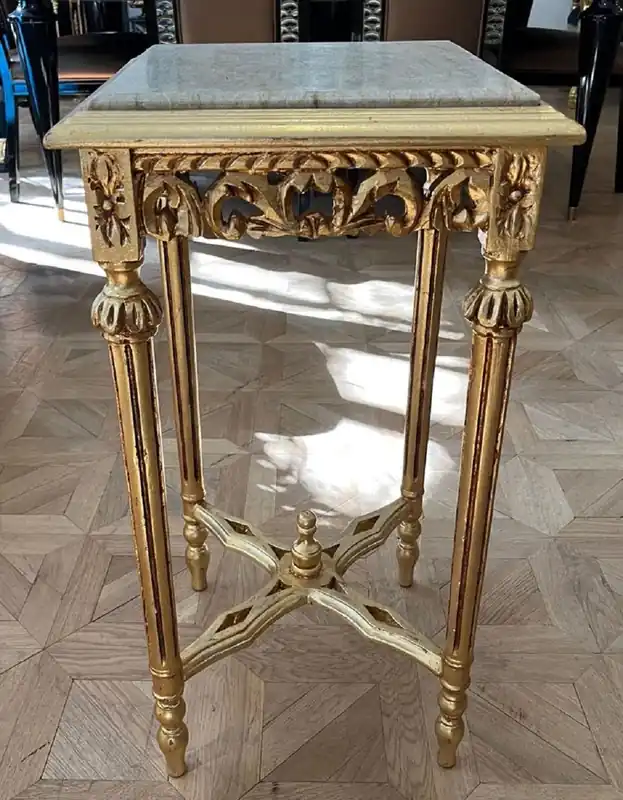 Casa Padrino tavolino barocco oro / grigio - Tavolo in stile antico fatto a mano con piano in marmo - Mobile soggiorno in stile barocco - Mobile barocco - Mobile in stile antico Sichere Zahlung