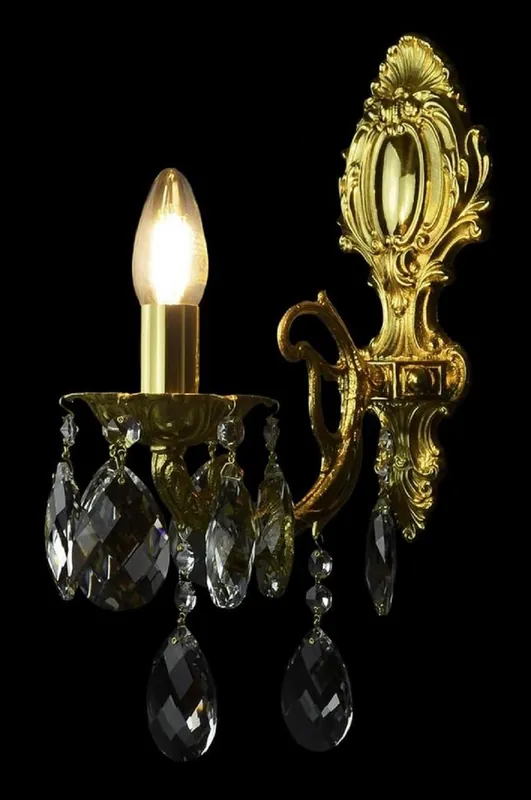 Schneller Versand Casa Padrino lampada da parete in cristallo barocco di lusso oro 12 x 24 x A. 38 cm - Lampada da parete in stile barocco con pendenti in cristallo - Luci barocche - Nobile e magnifico