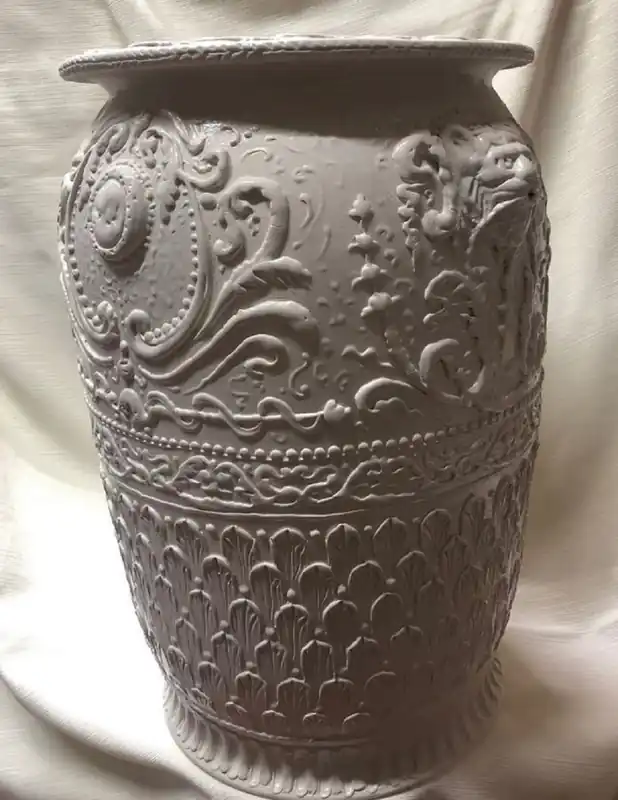 Casa Padrino Vaso Barocco di Lusso Grigio - Vaso da Fiori in Ceramica Stile Barocco Fatto a Mano - Accessori Decorativi Barocchi - Qualità di Lusso - Fatto in Italia Geprüft
