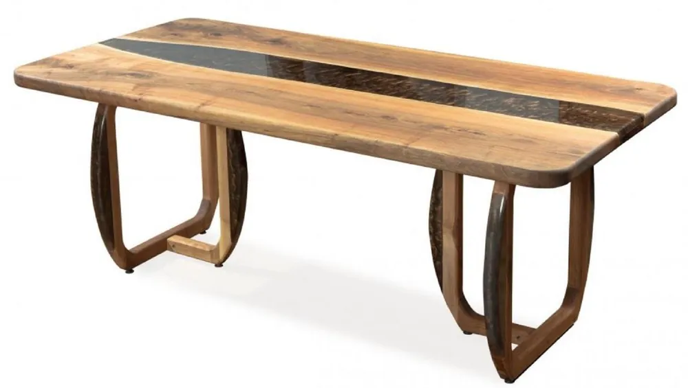 Casa Padrino tavolo da pranzo di lusso marrone 200 x 100 x A. 76 cm - Tavolo da cucina con resina epossidica - Mobili sala da pranzo - Mobili in resina epossidica - Mobili di lusso Jetzt Bestellen