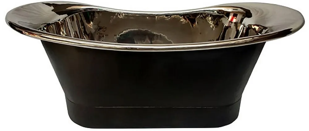 Casa Padrino vasca da bagno in rame Art Nouveau di lusso nero / argento 170 x 71 x A. 71 cm - Vasca da bagno retrò autoportante - Mobili da bagno in rame rustici Direkt Vom Hersteller
