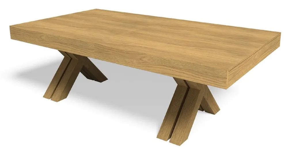 Top-Seller Casa Padrino tavolo da pranzo di lusso naturale 200-604 x 110 x A. 77 cm - Tavolo riunioni allungabile in legno massello - Mobili per sala da pranzo - Mobili per ufficio - Mobili di lusso
