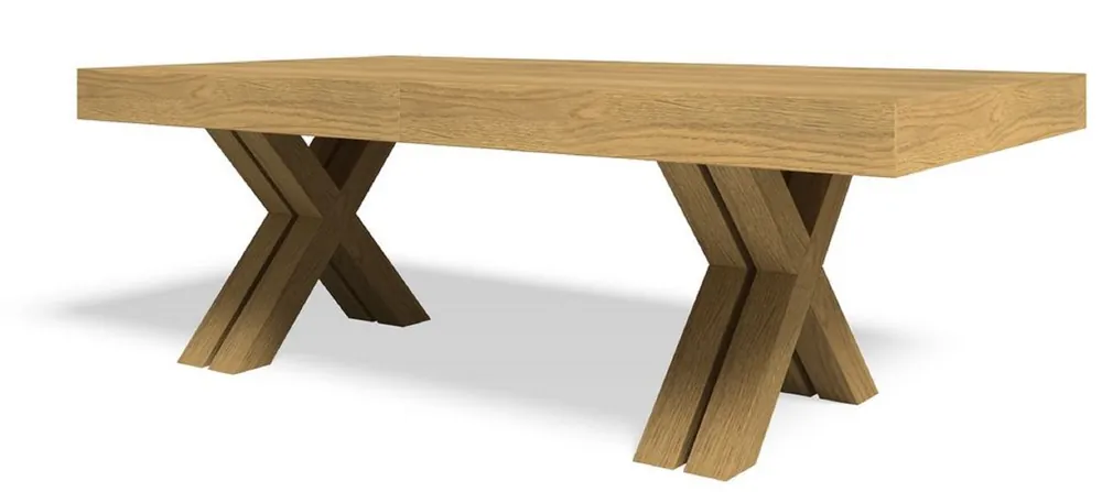 Letzte Chance Casa Padrino tavolo da pranzo di lusso naturale 200-494 x 110 x A. 77 cm - Tavolo riunioni allungabile in legno massello - Mobili per sala da pranzo - Mobili per ufficio - Mobili di lusso