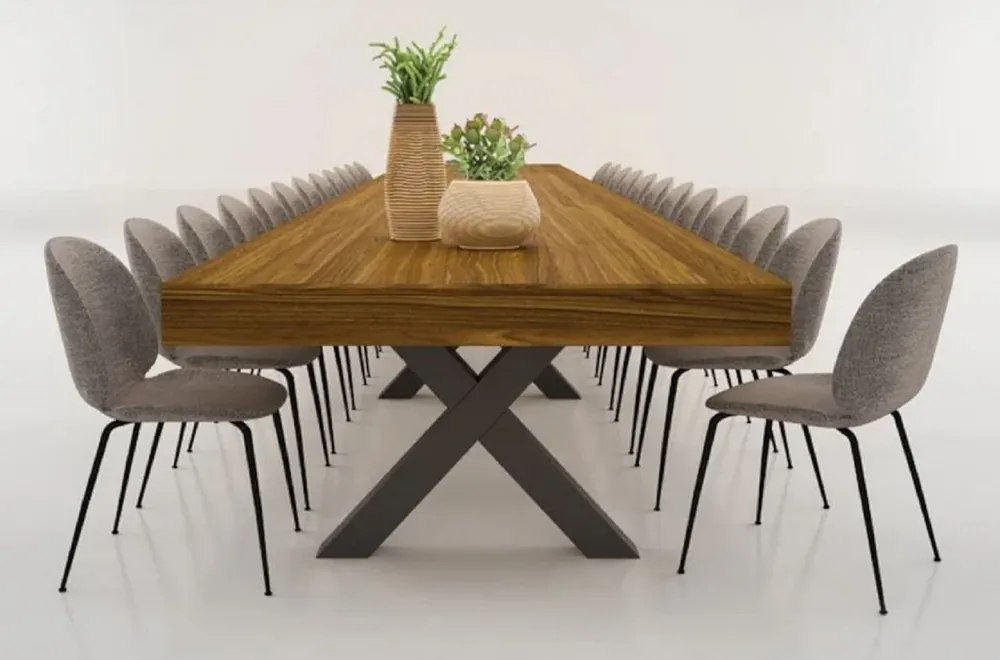 Casa Padrino tavolo da pranzo di lusso marrone / nero 200-494 x 110 x A. 77 cm - Tavolo riunioni allungabile in legno massello - Mobili per sala da pranzo - Mobili per ufficio - Mobili di lusso Zertifiziert