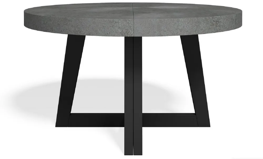 Casa Padrino tavolo da pranzo di lusso grigio / nero 140-320 x 140 x A. 77 cm - Tavolo rotondo allungabile in legno massello - Mobili per sala da pranzo - Mobili per ufficio - Mobili di lusso Zertifiziert