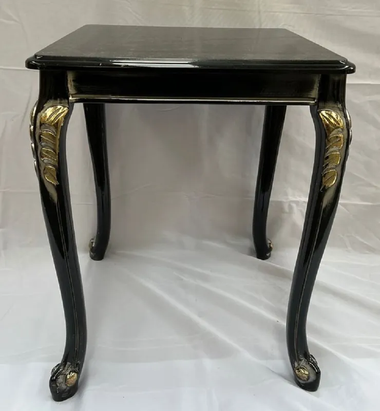 Schneller Versand Casa Padrino tavolino barocco di lusso in legno massello nero / oro - Tavolo quadrato in stile barocco - Mobili barocchi - Nobile e magnifico
