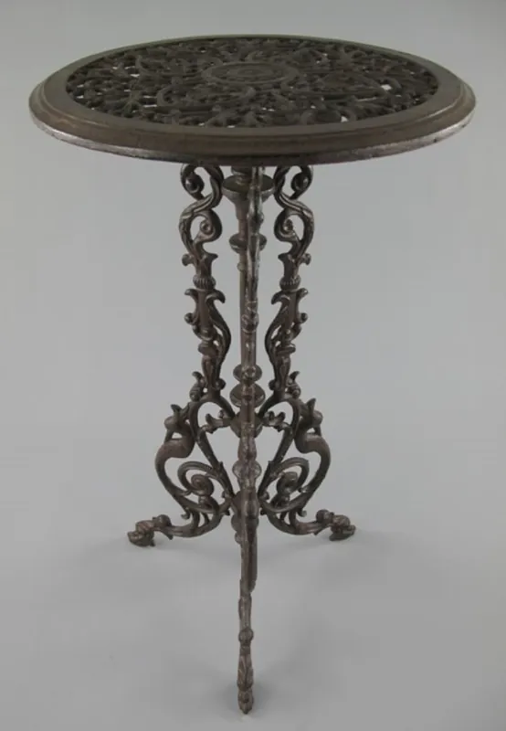 Casa Padrino tavolino da giardino Art Nouveau marrone antico Ø 36 x A. 70 cm - Tavolo da giardino rotondo in metallo - Tavolino rotondo da fiori - Mobili da Giardino Barocco & Art Nouveau Beliebt