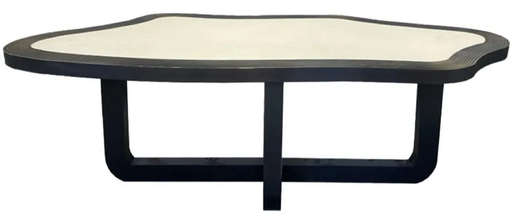 Casa Padrino tavolo da pranzo di lusso grigio / nero 220 x 100 x A. 76 cm - Tavolo da cucina massiccio - Mobili per sala da pranzo - Mobili per cucina - Mobili di lusso Sale