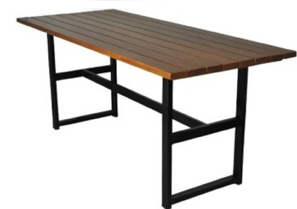 Nur Für Kurze Zeit Casa Padrino tavolo da pranzo da giardino in stile industriale marrone scuro / nero 200 x 80 x A. 75 cm - Tavolo da giardino rettangolare con piano in doghe - Gastronomia & Arredo Giardino