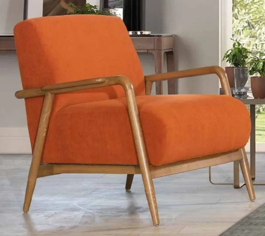 Casa Padrino poltrona di lusso arancione / marrone 90 x 75 x A. 65 cm - Poltrona soggiorno - Poltrona hotel - Mobile soggiorno - Mobile hotel - Mobile di lusso - Arredamento di lusso Heißes Angebot