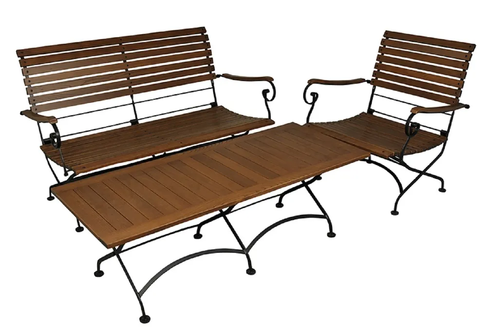 Casa Padrino Art Nouveau Garden Furniture Set scuro marrone / nero - 1 tavolino 1 sedia 1 sedia - barocco e art nouveau Gastronomia e mobili da giardino Rabatt