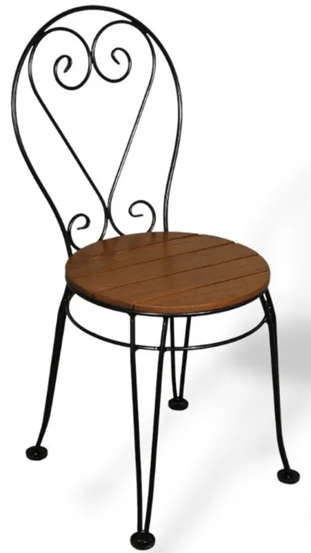 Top-Preis Casa Padrino sedia da giardino Art Nouveau nero / marrone scuro 40 x 40 x A. 92 cm - Sedia da giardino nostalgica - Mobili da giardino e patio nostalgici in stile Liberty in ferro battuto