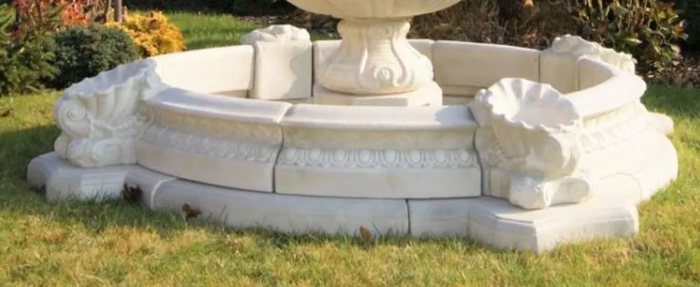 Casa Padrino bordo per fontana barocco bianco Ø 270 x A. 44 cm - Magnifica bordo per fontana da giardino - Magnifica decorazione da giardino in stile barocco Neuheit